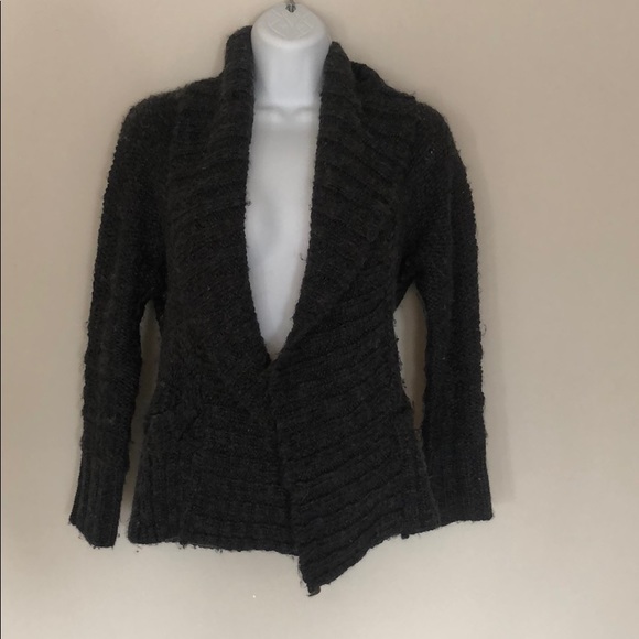 Aerie Dark heather grey wool cardigan - Picture 1 of 4